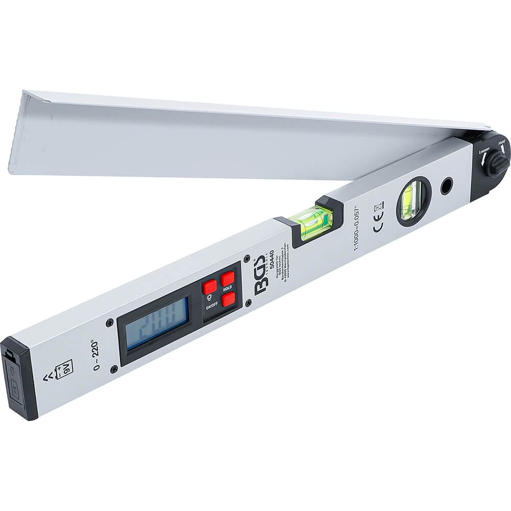 Digitaler LCD Winkelmesser mit Wasserwaage | 450 mm - BGS 50440