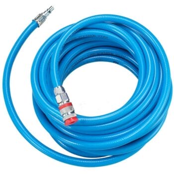 Druckluftschlauch PVC, blau, 9 x 14.5 mm, 10m, mit Kupplung und Stecknippel